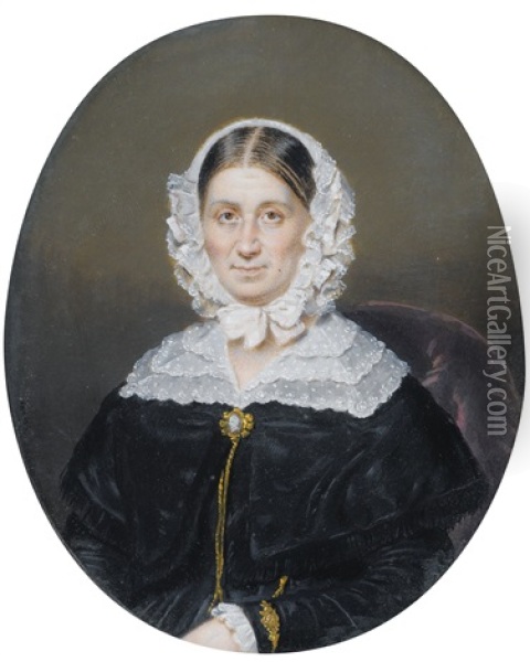 Portrait De Zenaide, Princesse De Neuchatel Et De Wagram, Nee Clary Oil Painting - Giorgio Banchi