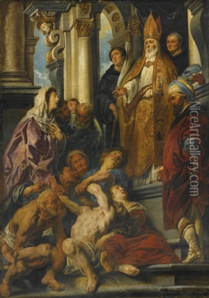 Saint Martin Healing The Possessed Man Oil Painting - Jacob Jordaens