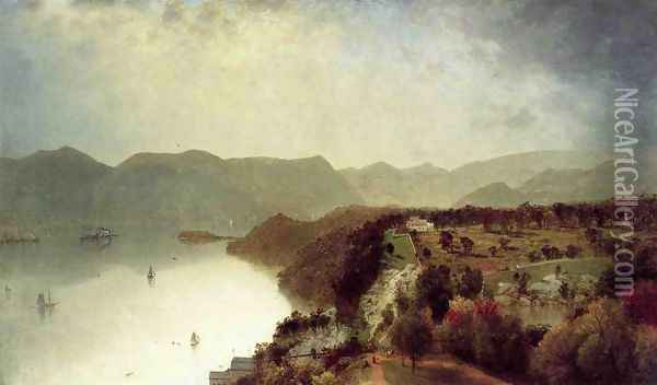 View from Cozzens Hotel near West Point Oil Painting - John Frederick Kensett