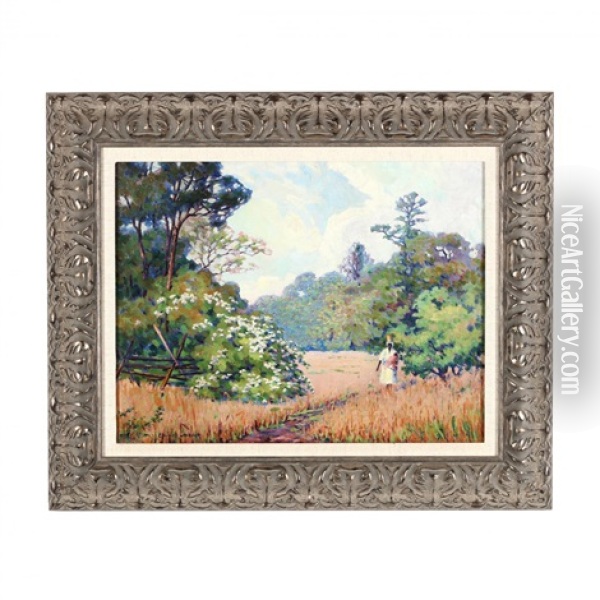 Along The Path Oil Painting - Emma S. Gilchrist