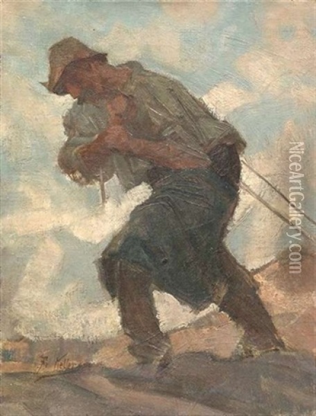 Steinbrecher Bei Der Arbeit Oil Painting - Friedrich von Keller