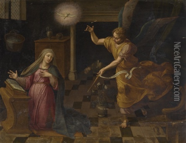 The Annunciation Oil Painting - Frans Pourbus the Elder