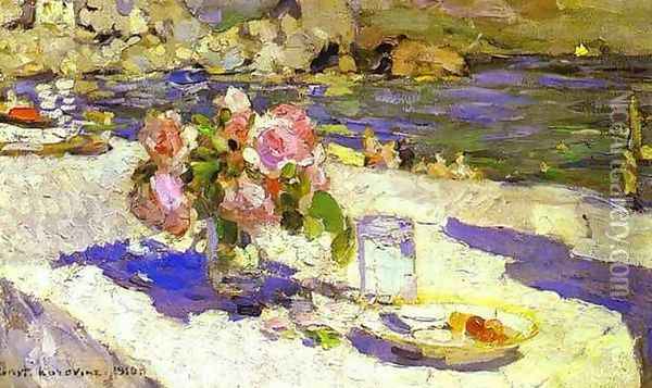 On a Seashore Oil Painting - Konstantin Alexeievitch Korovin