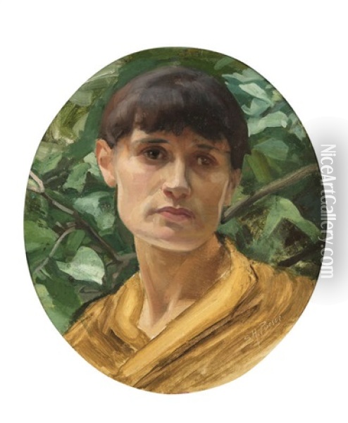 Portrait Of A Woman Oil Painting - Sarah Henrietta Purser