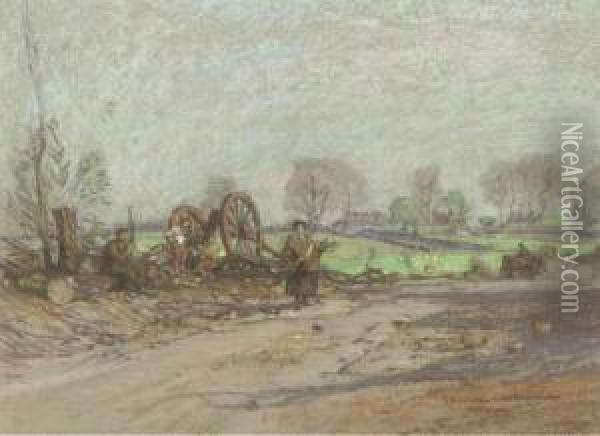 Woodcutters, Craigmillar Oil Painting - James Hamilton Mackenzie