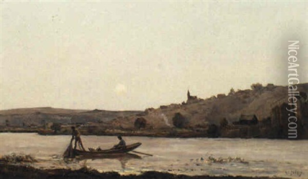 Bords De L'oise Oil Painting - Hippolyte Camille Delpy