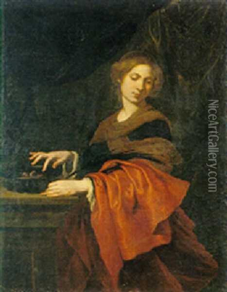 Santa Lucia Oil Painting - Pietro (Monrealese) Novelli