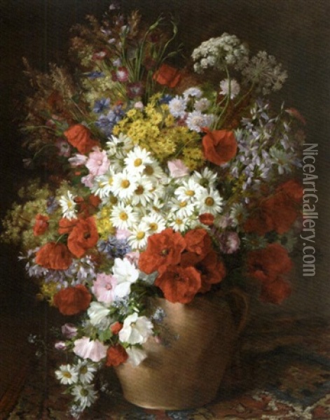 Le Grand Bouquet De Pivoines Oil Painting - Edmond Van Coppenolle