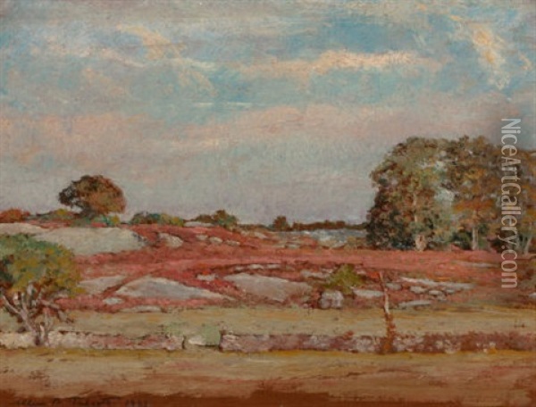 Rocks And Barberry Oil Painting - Allen Butler Talcott