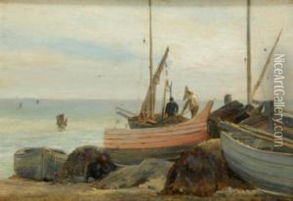 Hauling In The Nets Oil Painting - Theodore Hines