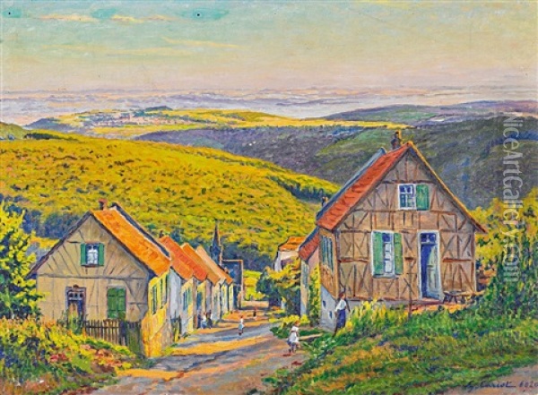 Ansicht Von Georgenborn Im Rheingau Oil Painting - Gustave Camille Gaston Cariot