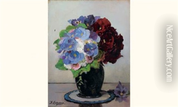 Bouquet De Fleurs Oil Painting - Hubert-Denis Etcheverry