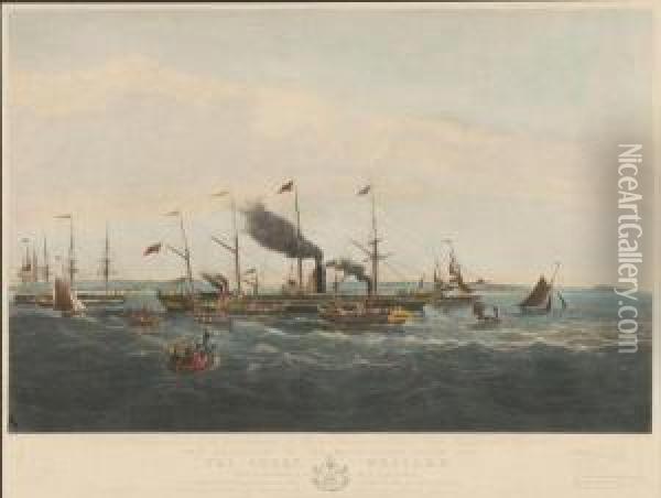Steamship Oil Painting - Joseph Walter
