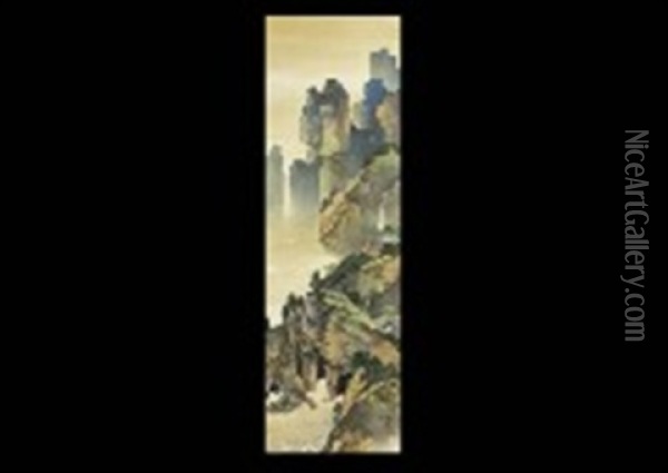 Mt. Horai Oil Painting - Shunkyo Yamamoto