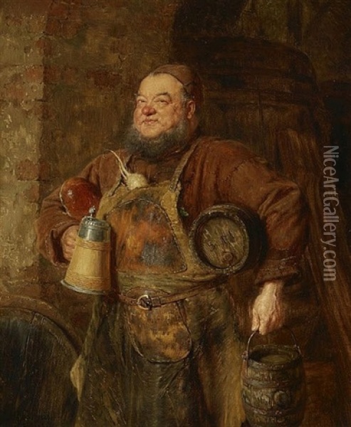 Der Kellermeister Oil Painting - Eduard von Gruetzner