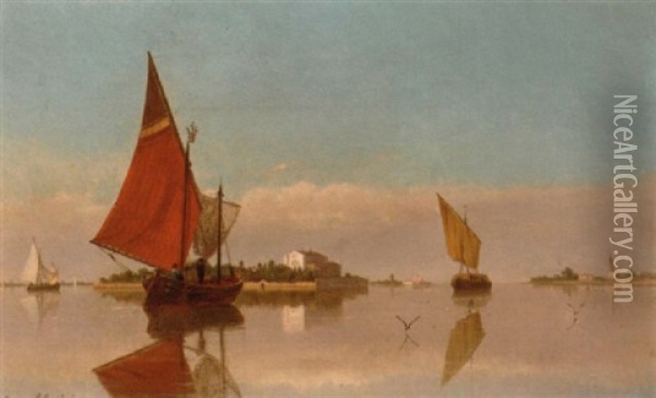 G. Helena's Island, Venice Oil Painting - Eugenio Cecchini Prichard