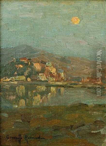 Moon Over Belvedere Island (marin) Oil Painting - Granville S. Redmond