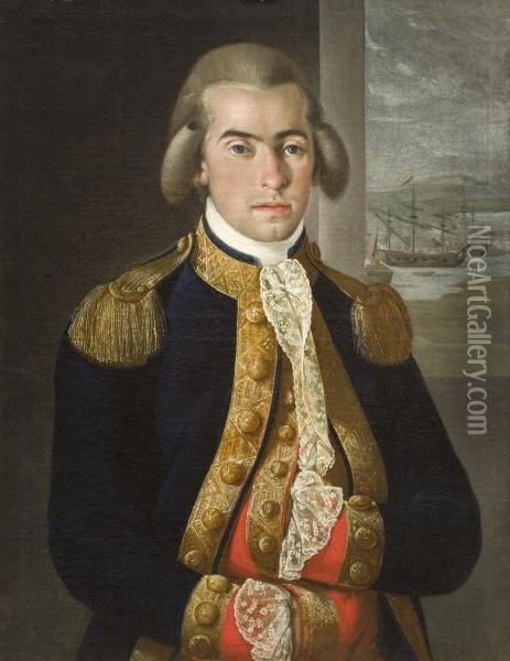 Retrato Del Teniente De Navio Emparan Oil Painting - Antonio Carnicero