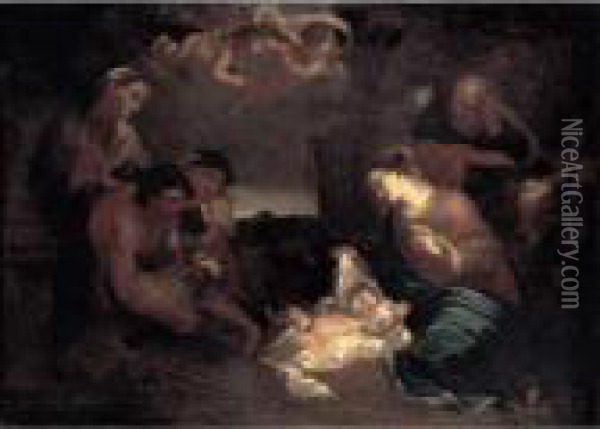 The Adoration Of The Shepherds Oil Painting - Giovanni Benedetto Castiglione