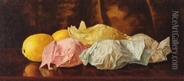Lemons Oil Painting - William J. McCloskey