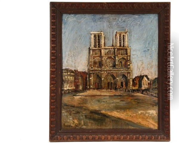 Notre Dame Oil Painting - Nathan Grunsweigh