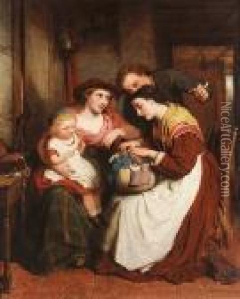 The Lacemaker Oil Painting - George Smith