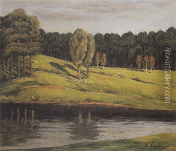 Ufer Mit Baumgruppen Oil Painting - Walter Leistikow