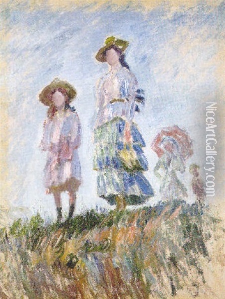 Promenade Oil Painting - Claude Monet