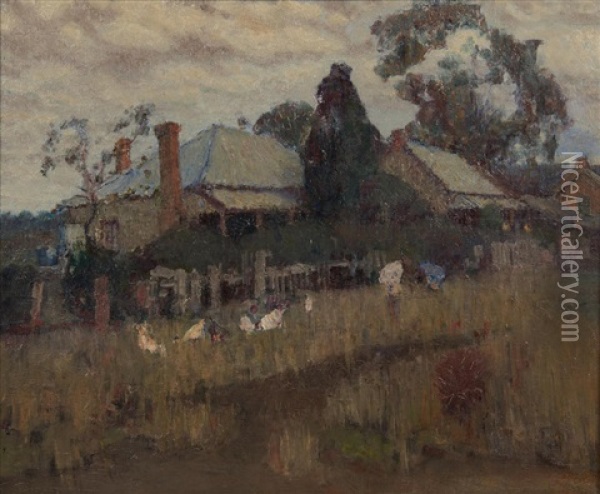 Homestead At Eltham Oil Painting - William Dunn Knox