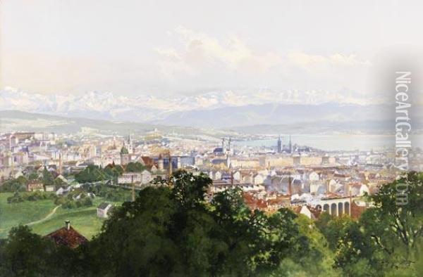 Zurich. Oil Painting - Willy Moralt