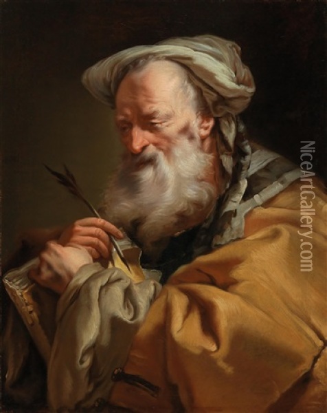 A Philosopher Oil Painting - Giovanni Domenico Tiepolo