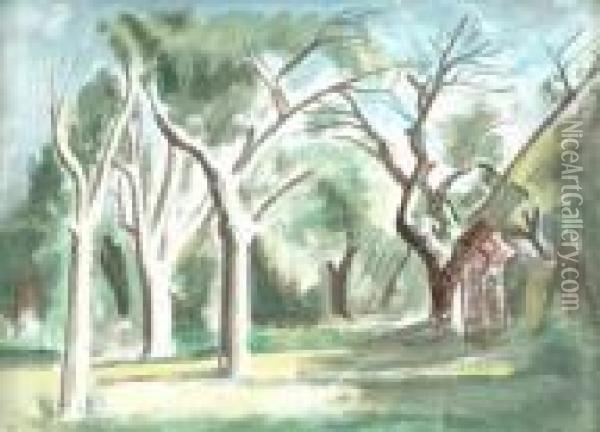 Cookham Dene Oil Painting - Bernard Meninsky