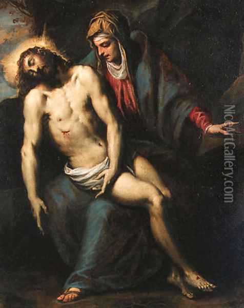 The Pieta 2 Oil Painting - Palma Vecchio (Jacopo Negretti)