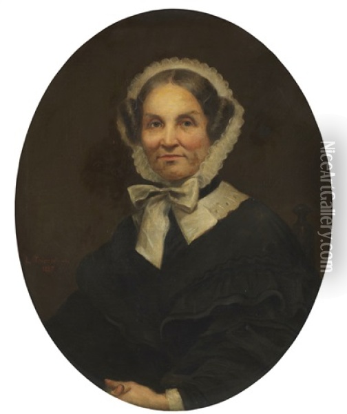 Portrat Der Amalie Thiersch Geb. Loffler (1794-1878), Die Mutter Des Kunstlers Oil Painting - Ludwig Thiersch