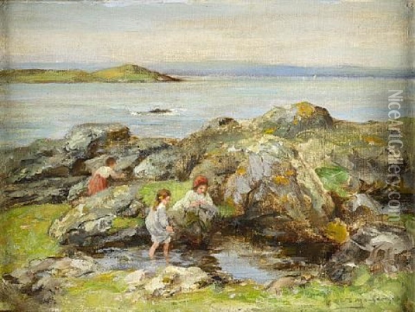 The Carrick Shore And Ardwall Island, Galloway Oil Painting - William Stewart MacGeorge