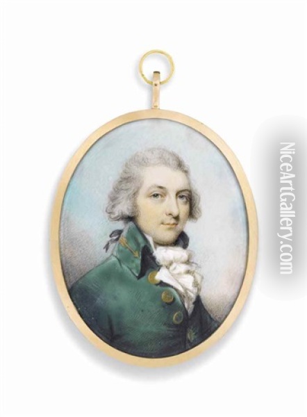 James Bayley (1757-1842), In Green Coat With Embroidered Gold Arrow On His Collar Oil Painting - Philip Jean