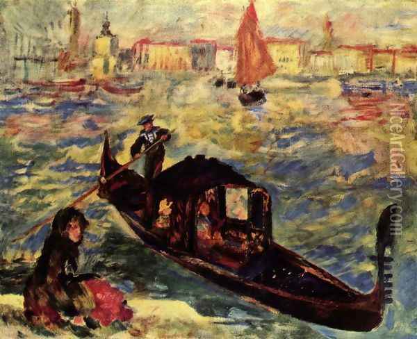 Gondola along the Grand Canal, Venice Oil Painting - Pierre Auguste Renoir