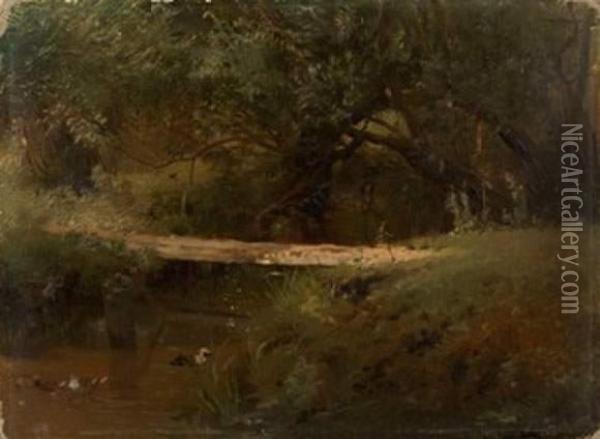 Forest Lake Oil Painting - Konstantin Egorovich Egorovich Makovsky