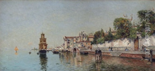 Venezia Oil Painting - Antonio Maria de Reyna Manescau