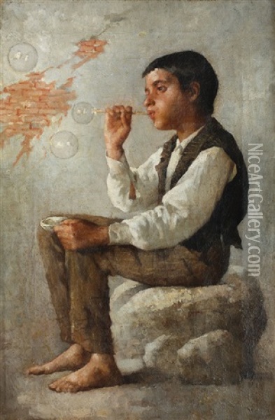 Bubbles Oil Painting - Nicolae Gropeanu