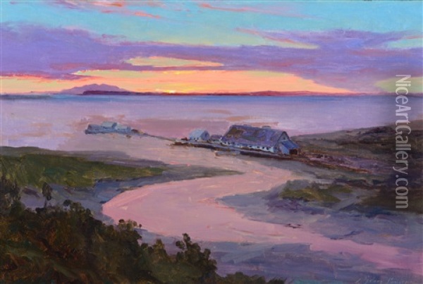 Emard Salmon Cannery Oil Painting - Sydney Mortimer Laurence