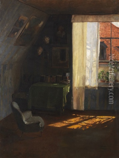 Im Atelier Oil Painting - Wilhelm Roegge