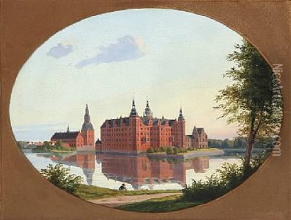 View Towards Frederikborg Castle In Denmark Oil Painting - Ulrich Baudissin