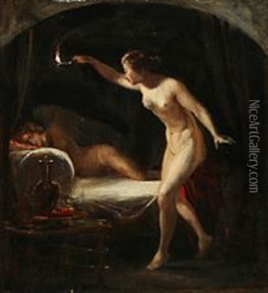 Amor Og Psyke Oil Painting - Wilhelm Nicolai Marstrand