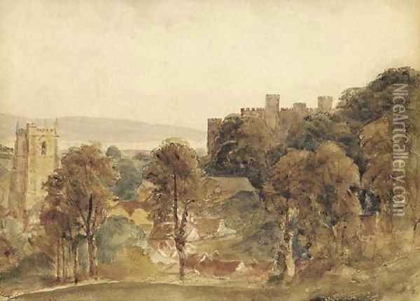 View of Ludlow Castle Oil Painting - Peter de Wint