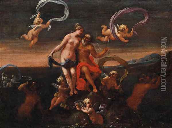 The Triumph of Amphitrite Oil Painting - Giovanni Camillo Sagrestani