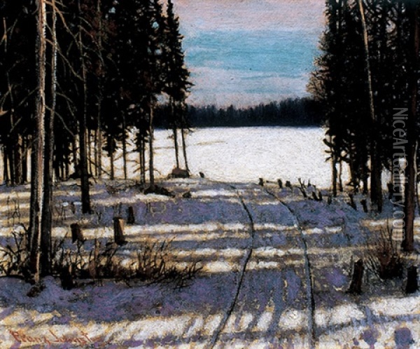 Long Shadows (onoman Lake) Oil Painting - Francis Hans Johnston