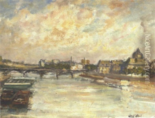 Vue De Paris Oil Painting - Jacques-Emile Blanche