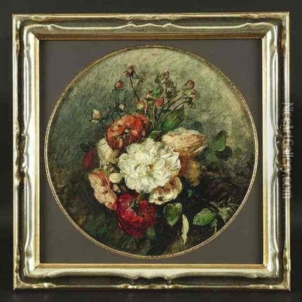 Stilleben Mit Rosen Oil Painting - Anna Peters