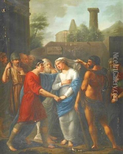 Gottingen Auslieferung Der Brisis Oil Painting - Johann Dominicus Fiorillo